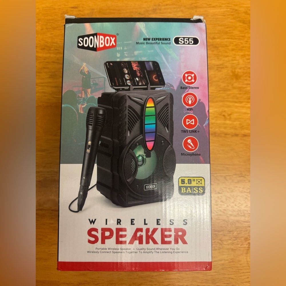 Wireless Speaker, IPX5 Waterproof Speaker with HD Sound, RGB Multi-Colors